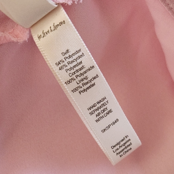 New!For Love And Lemons Pink Floral Trim Slip‎ Dress - Picture 14 of 16